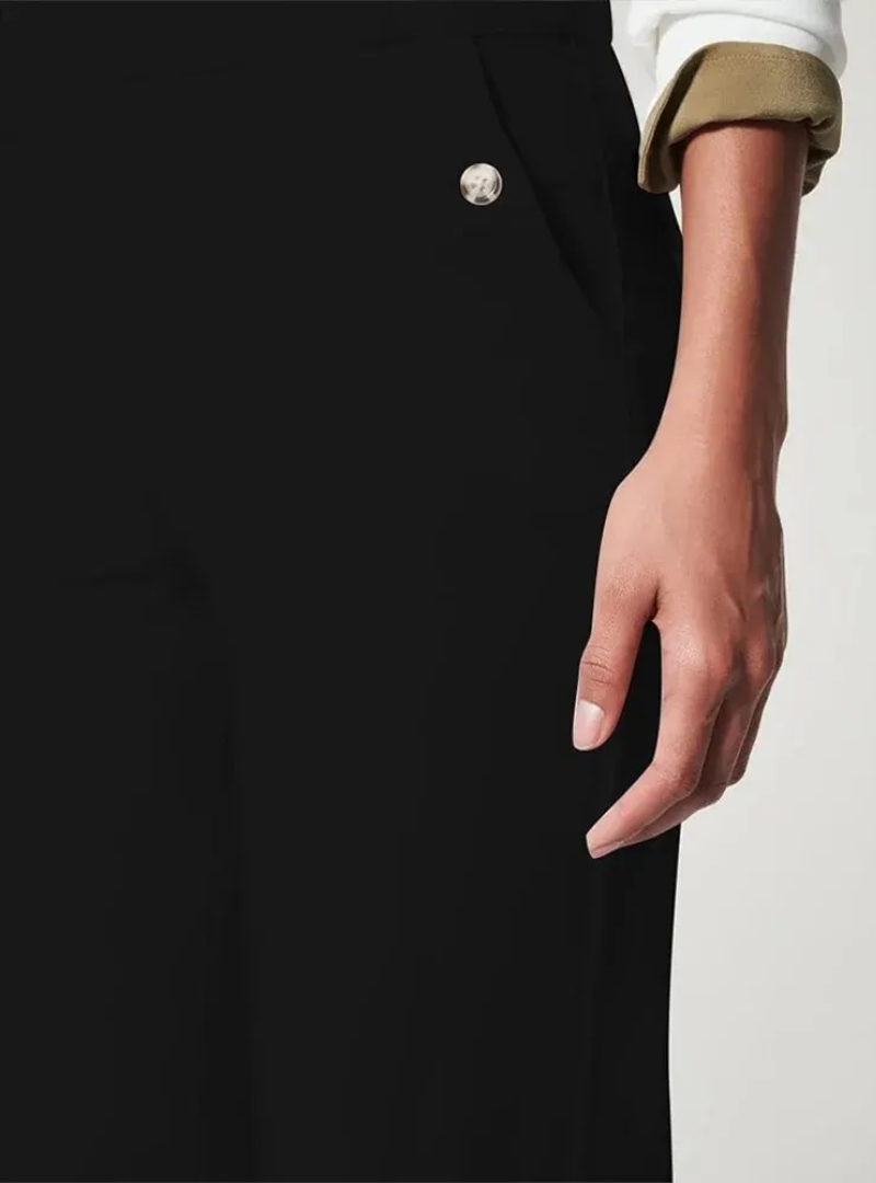 Alva™ - Taillenkontrollierende Twill Cropped Weite Hose