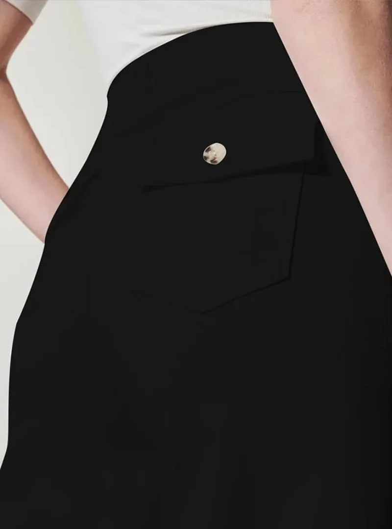 Alva™ - Taillenkontrollierende Twill Cropped Weite Hose