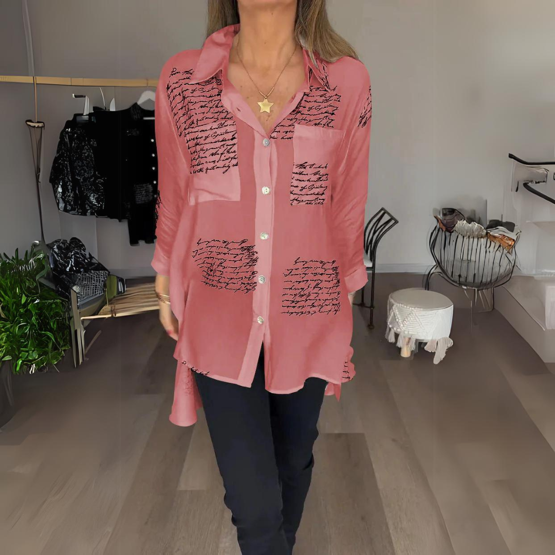 Callista™ - Handgeschriebene Button-Up-Bluse