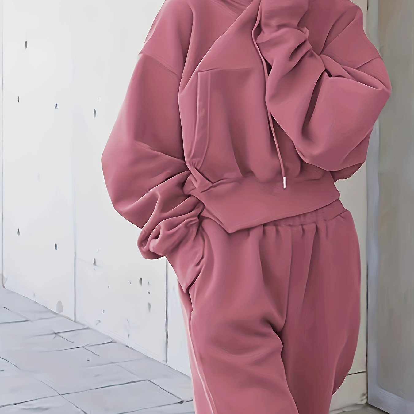 2-teiliges Athleisure-Set, Übergroßer Kapuzenpullover & Sweatpants