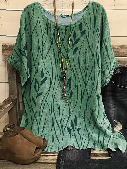 Beyoncé™ - Damen Vintage Blattmuster Oversized T-Shirt