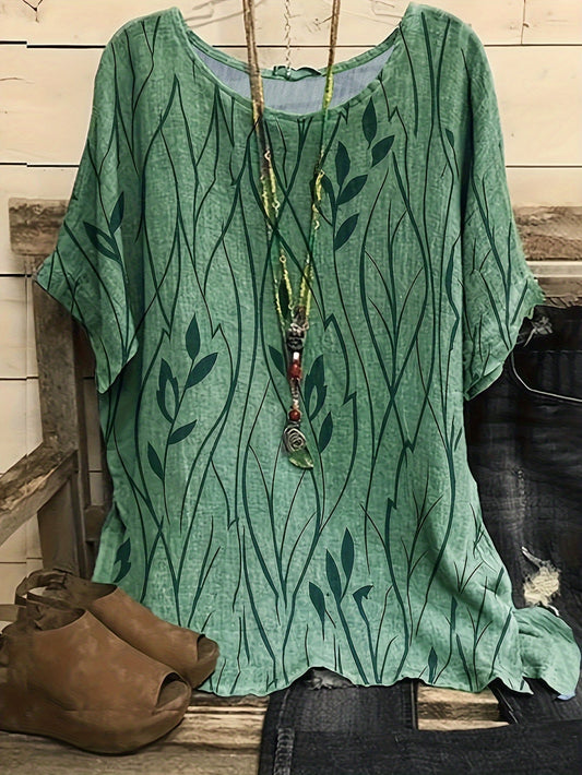 Beyoncé™ - Damen Vintage Blattmuster Oversized T-Shirt