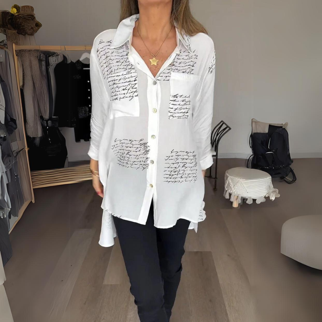 Callista™ - Handgeschriebene Button-Up-Bluse