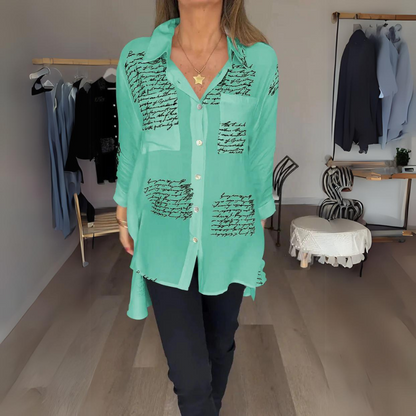 Callista™ - Handgeschriebene Button-Up-Bluse