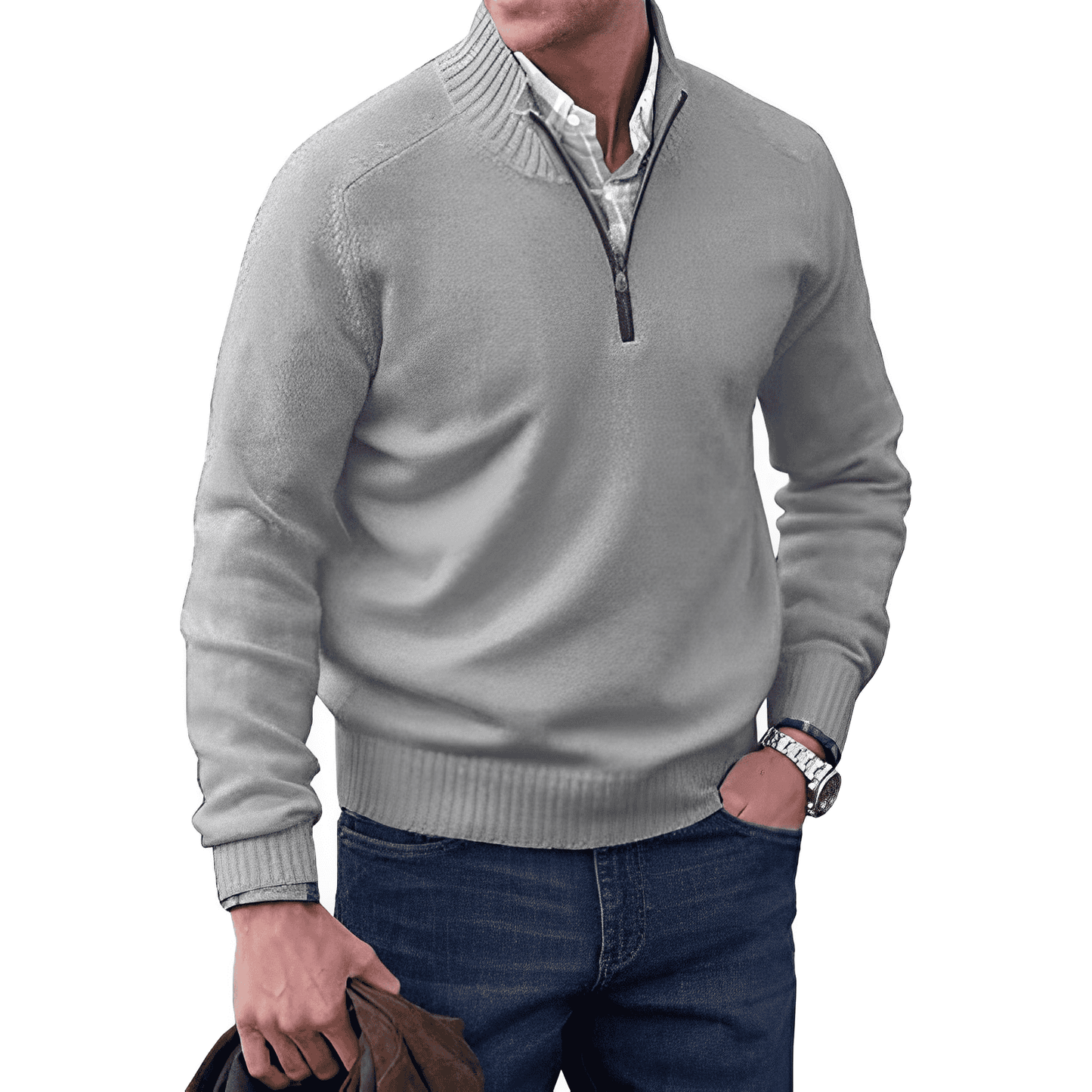 Charlie™ - Eleganter Kaschmirpullover mit Reißverschluss
