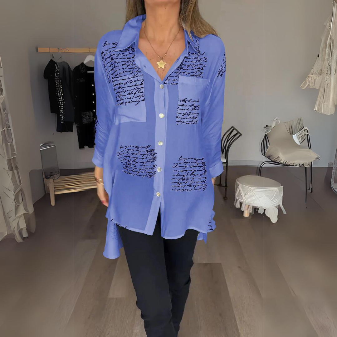 Callista™ - Handgeschriebene Button-Up-Bluse