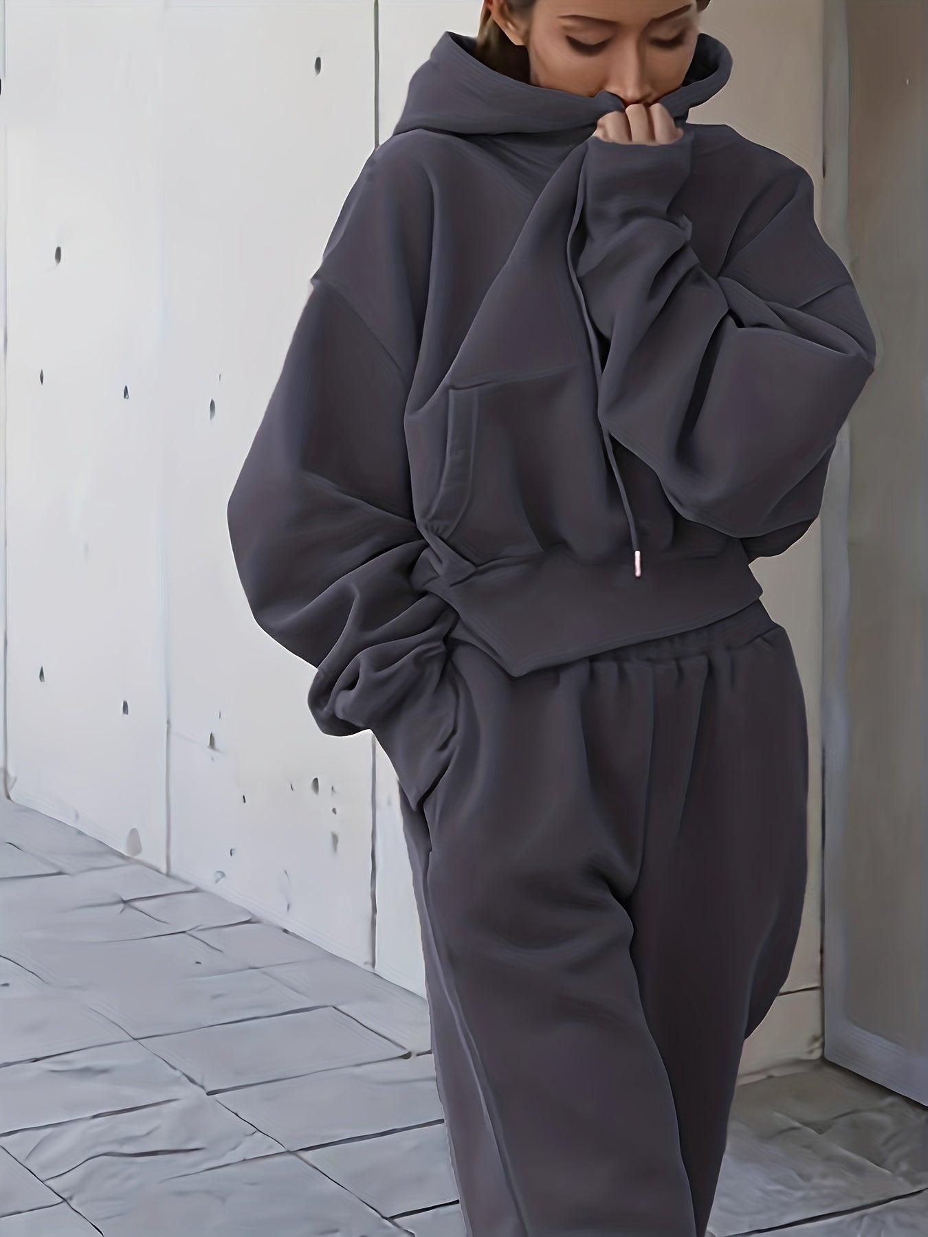 2-teiliges Athleisure-Set, Übergroßer Kapuzenpullover & Sweatpants