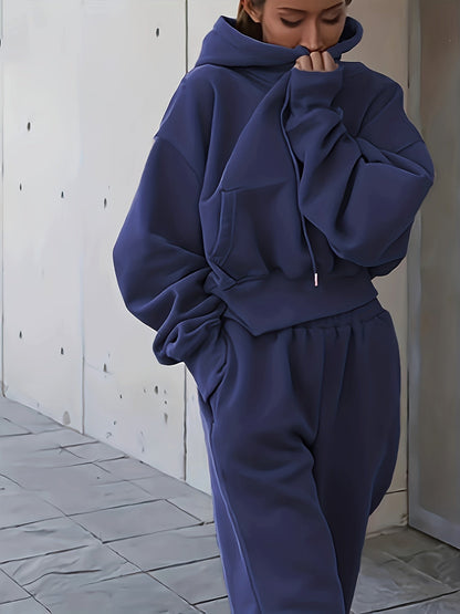 2-teiliges Athleisure-Set, Übergroßer Kapuzenpullover & Sweatpants