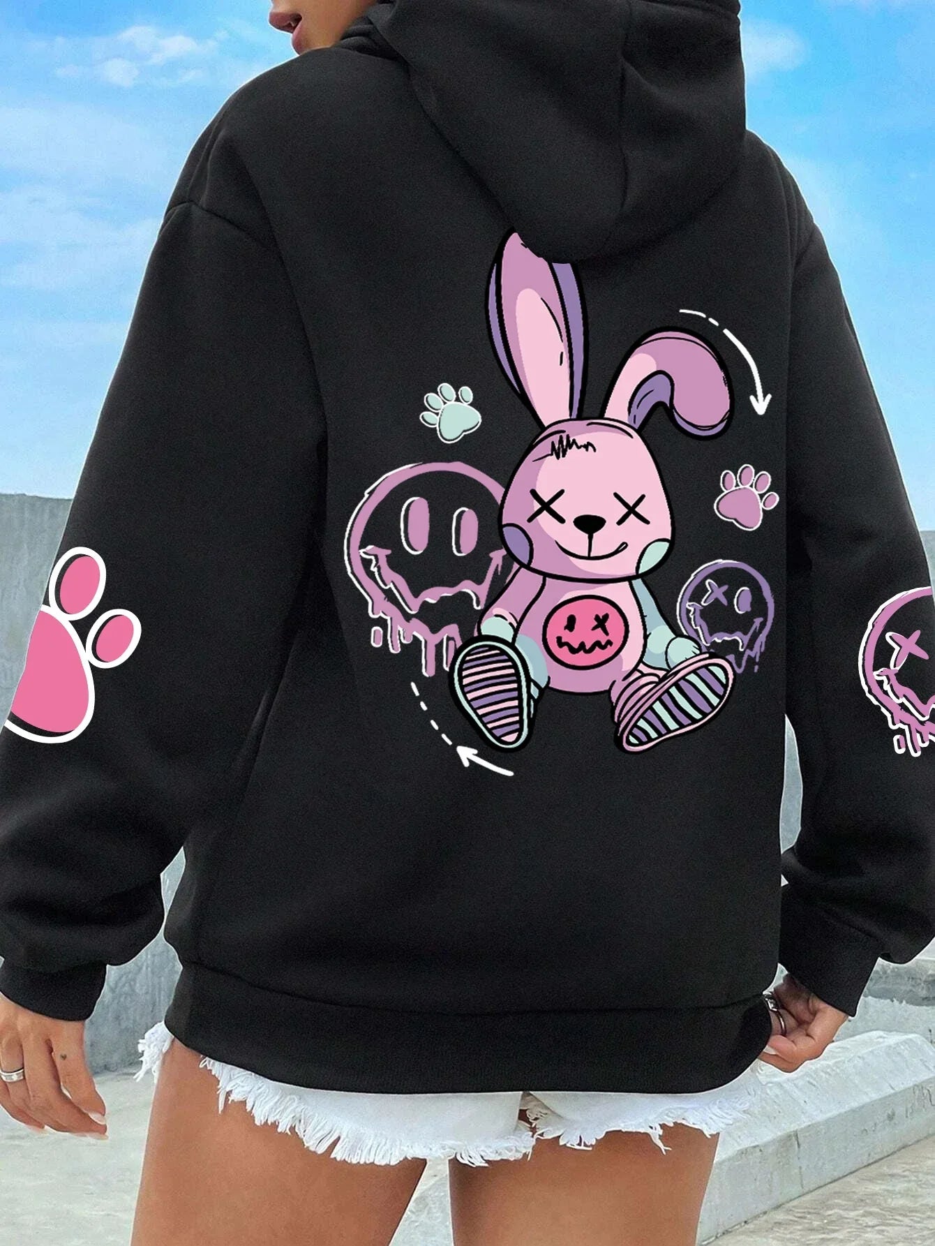 Zoe™ – Kawaii Rebel Bunny Hoodie