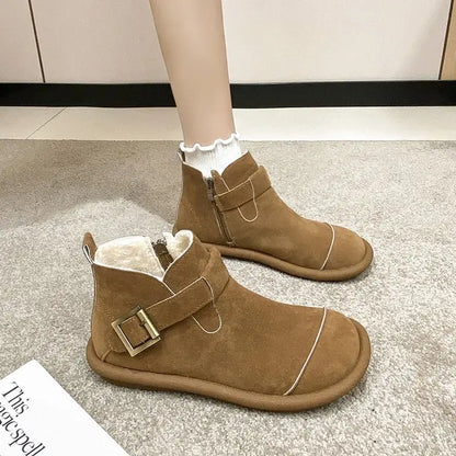 Annie™ -  Retro Rindsleder Freizeit-Kurzstiefel