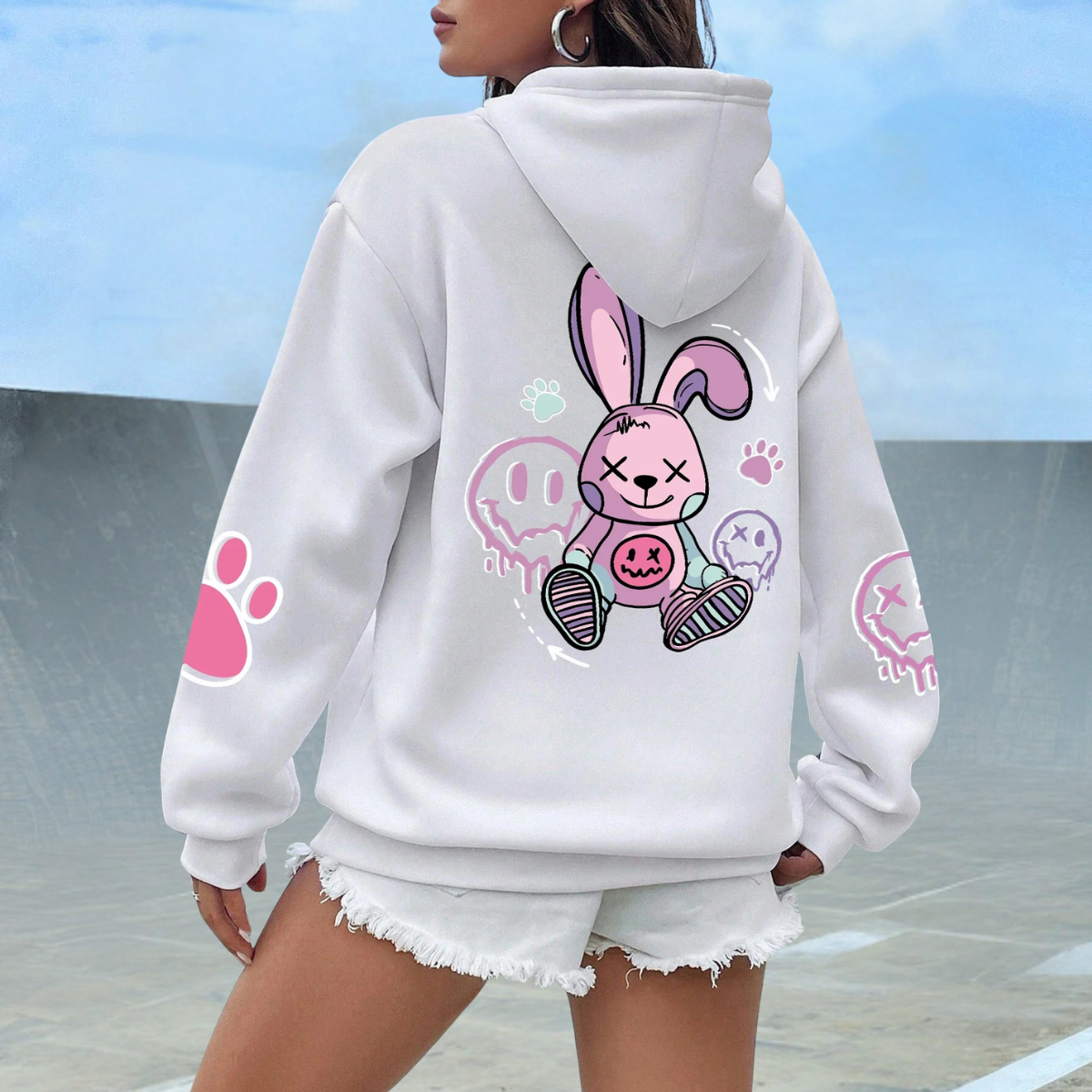 Zoe™ – Kawaii Rebel Bunny Hoodie