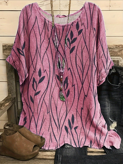 Beyoncé™ - Damen Vintage Blattmuster Oversized T-Shirt