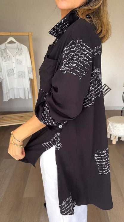 Callista™ - Handgeschriebene Button-Up-Bluse