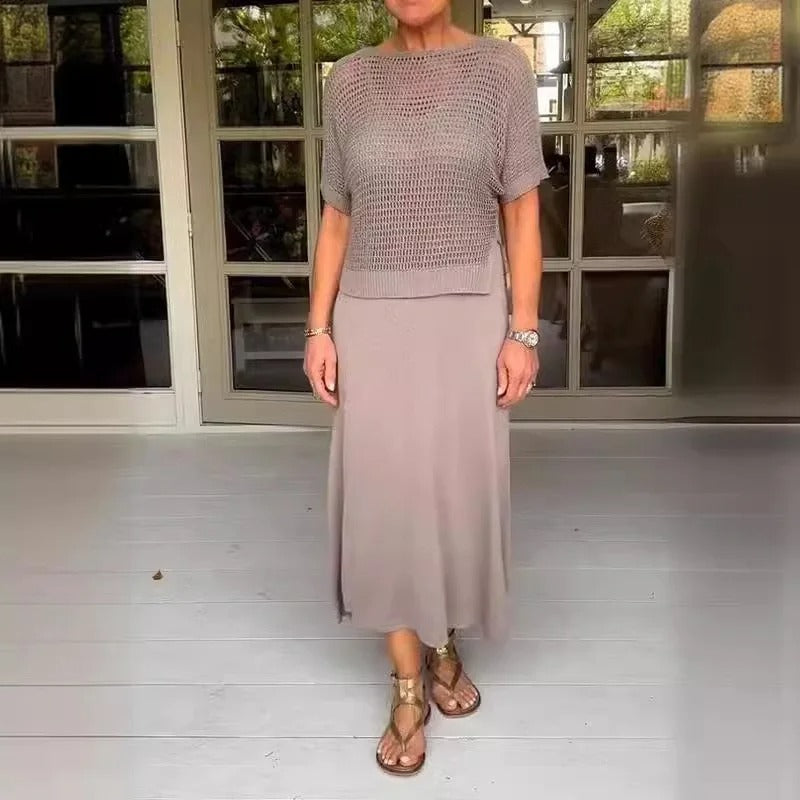 Alma™ - Elegantes 2-Teile Kleid mit Spitzenoberteil