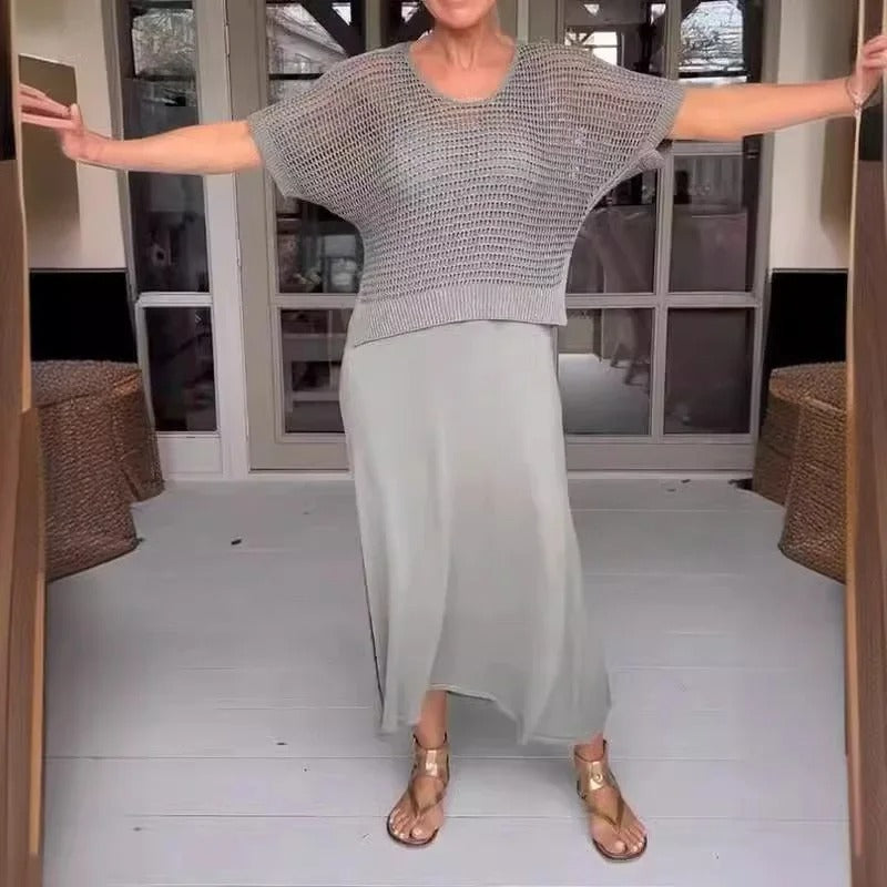 Alma™ - Elegantes 2-Teile Kleid mit Spitzenoberteil