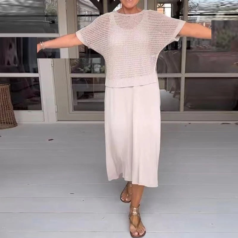 Alma™ - Elegantes 2-Teile Kleid mit Spitzenoberteil